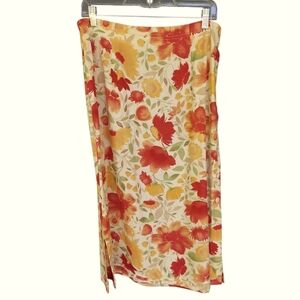 Gorgeous Linen/Rayon Blend Floral Maxi/Midi Skirt